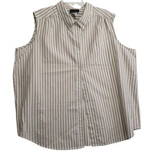 Hunter's Run Women's Size 28W Sleeveless Button Down Striped Blouse